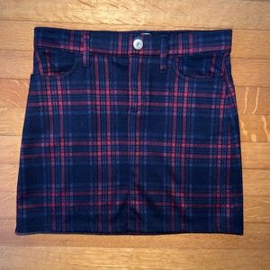 Abercrombie Kids Girl Navy Rad Plaid Mini Skirt Size 11/12